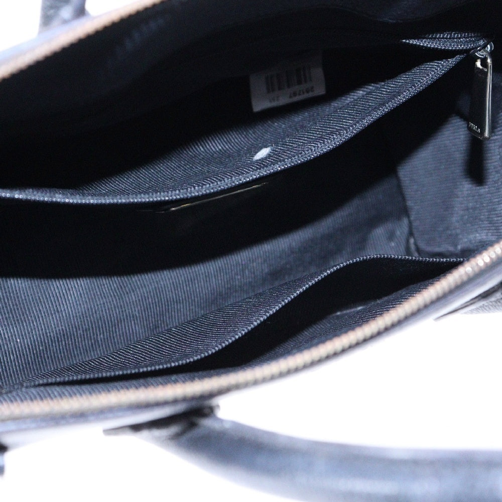 FURLA(フルラ) ロゴプレート 2Way レザー ハンド ショルダーバッグ ブラック レディース