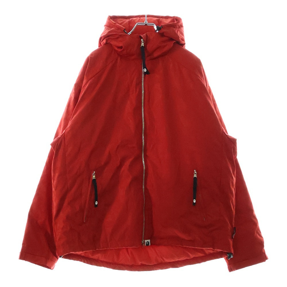 A BATHING APE(アベイシングエイプ) 00S GORE DRYLOFT ゴアドライロフト カモ柄 ジップアップ フーデッドダウンジャケット レッド