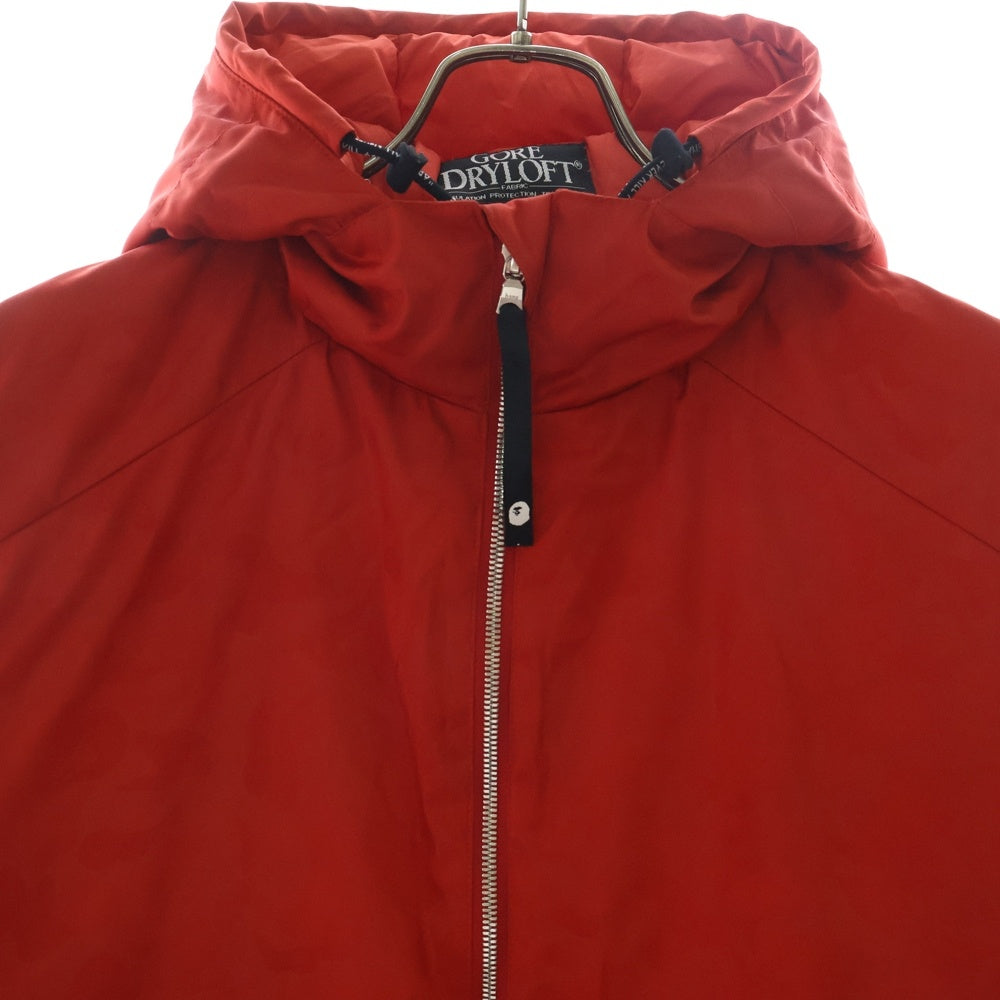 A BATHING APE(アベイシングエイプ) 00S GORE DRYLOFT ゴアドライロフト カモ柄 ジップアップ フーデッドダウンジャケット レッド