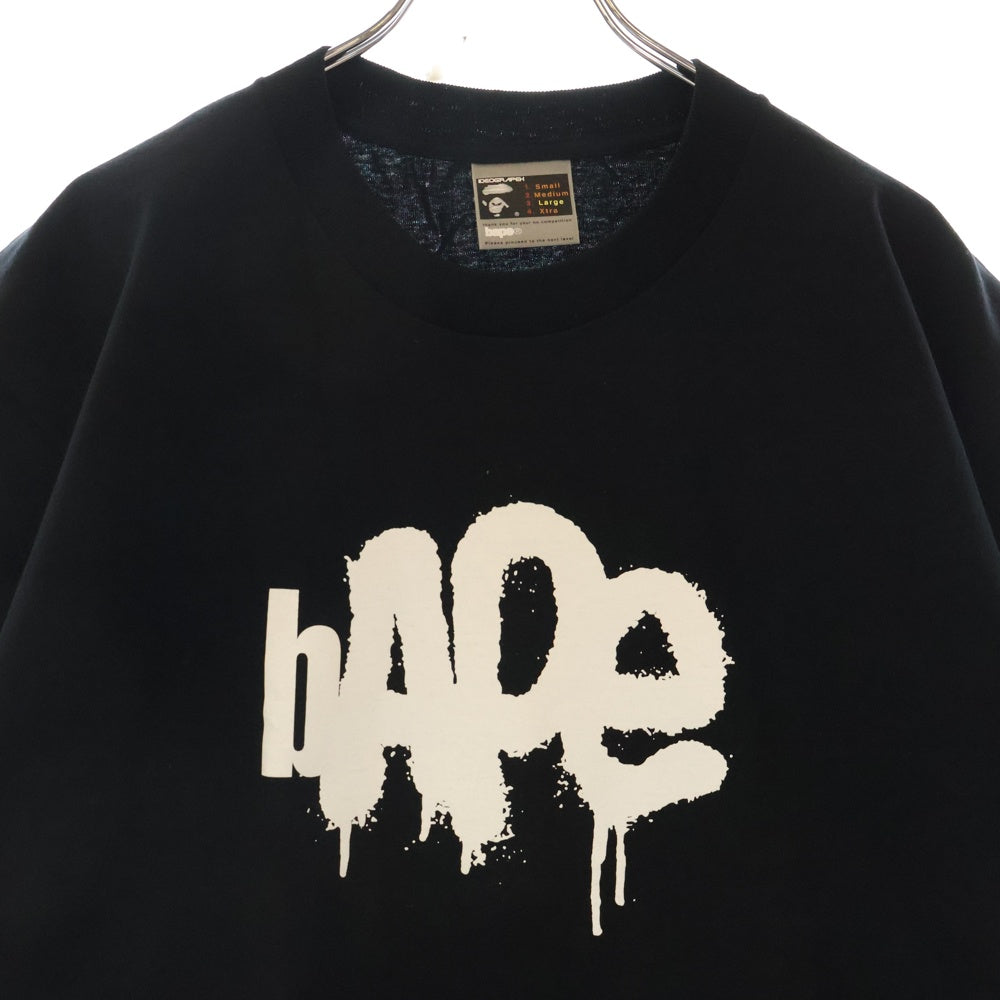 A BATHING APE(アベイシングエイプ) 90-00S フロントロゴプリント クルーネック 半袖Tシャツ カットソー ブラック