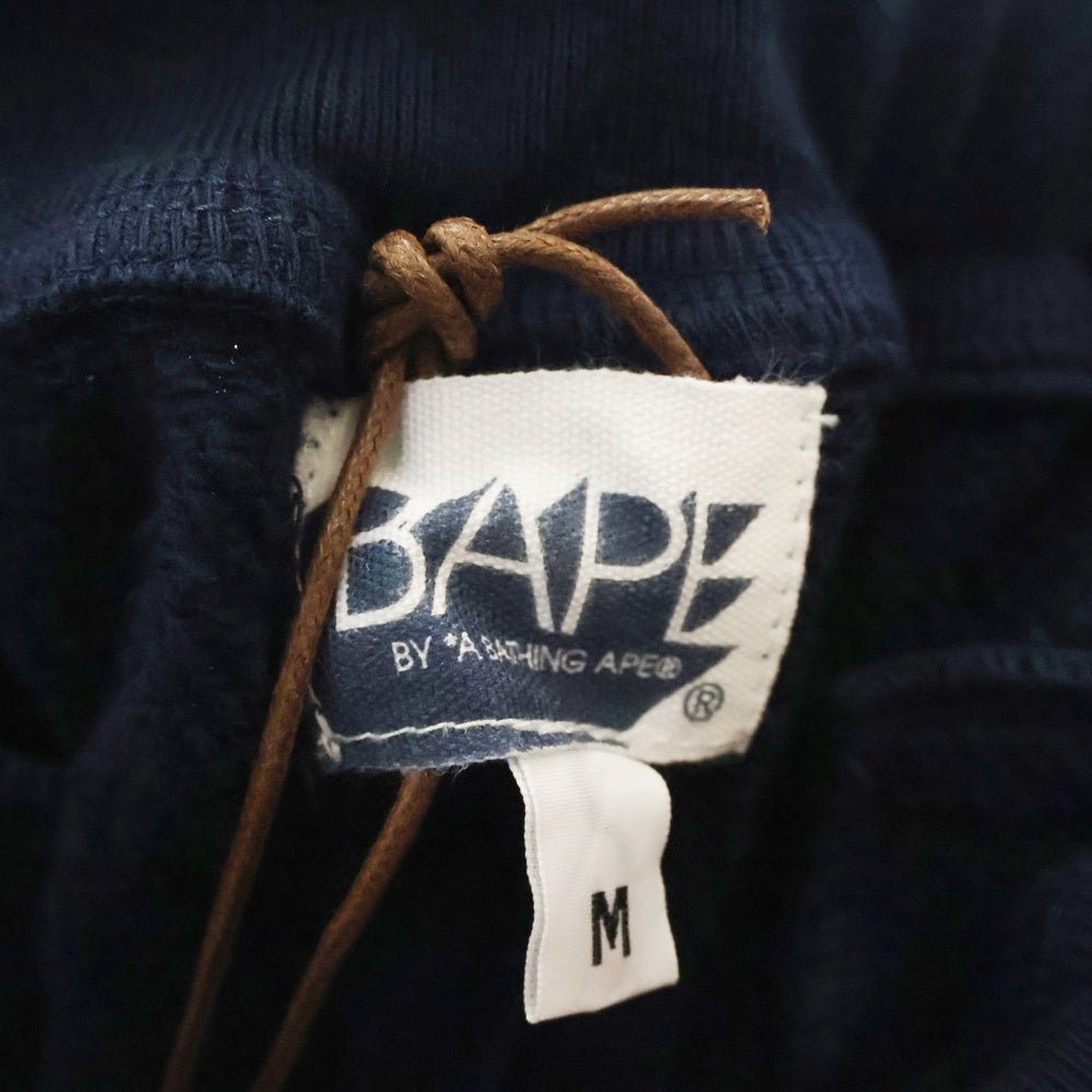 A BATHING APE(アベイシングエイプ) フランケンタグ バックロゴプリント コットン スウェットパンツ ネイビー
