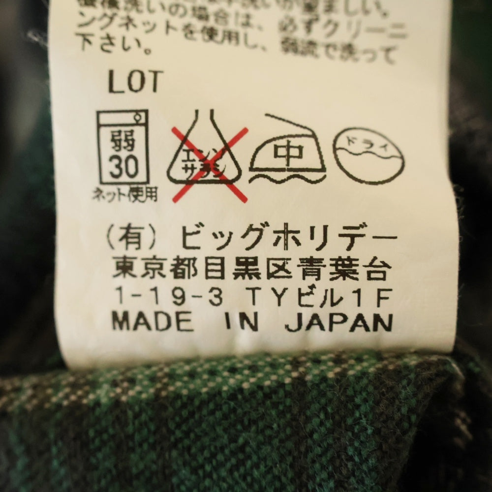 T.M.T(ティーエムティー) ロゴ刺繍 フランネル ウェスタン チェック 長袖シャツ グリーン TSH-F0811