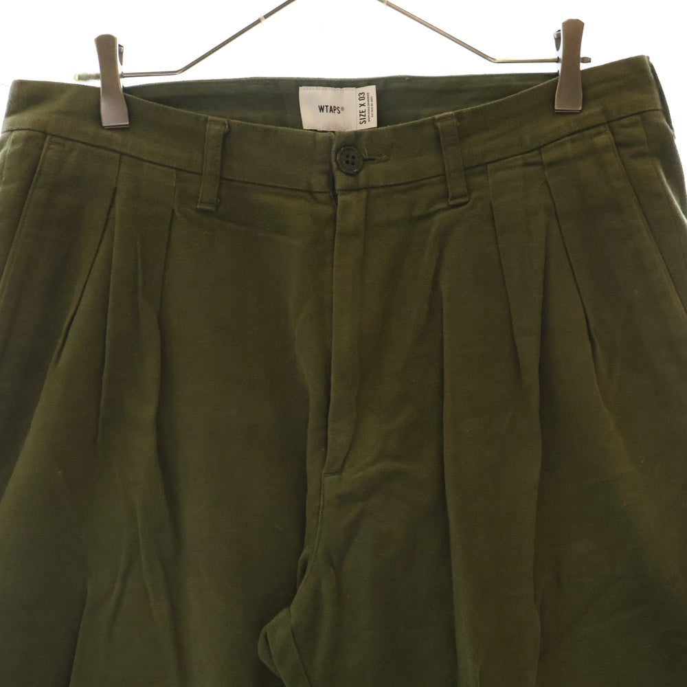 WTAPS(ダブルタップス) 20AW TUCK TROUSERS COTTON FLANNEL PANTS タックトラウザーズ コットンフランネルパンツ カーキ202WVDT-PTM03