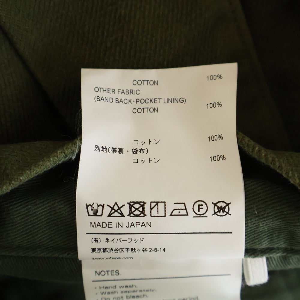 WTAPS(ダブルタップス) 20AW TUCK TROUSERS COTTON FLANNEL PANTS タックトラウザーズ コットンフランネルパンツ カーキ202WVDT-PTM03