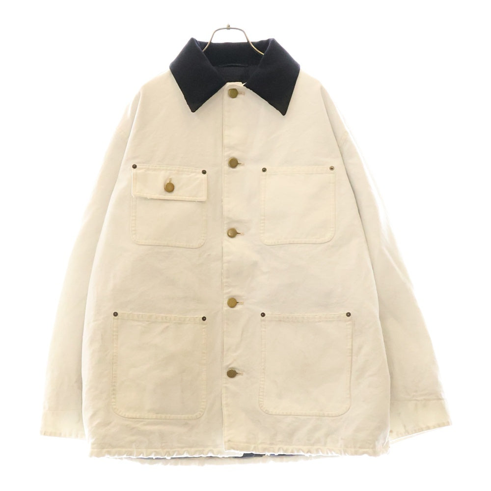 PRADA(プラダ) 24AW White Cotton Jacket ホワイト コットン ジャケット ヴィンテージ加工 カバーオール SGC675