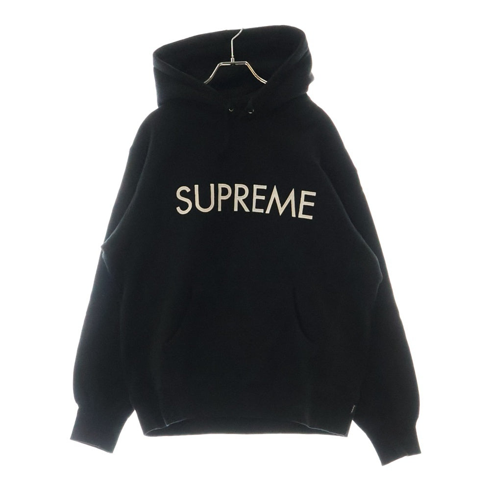SUPREME(シュプリーム) 22AW Capital Hooded Sweatshirt キャピタル フーデッド スウェットシャツ 長袖 コットン フーディ プルオーバー パーカー ブラック