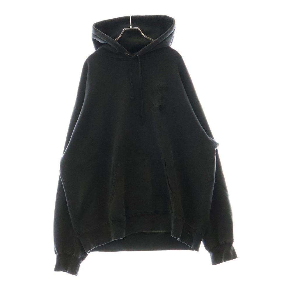 SUPREME(シュプリーム) 23SS Overdyed S Logo Hooded Sweatshirt オーバーダイ Sロゴ ワッペン スウェット プルオーバーパーカー ブラック