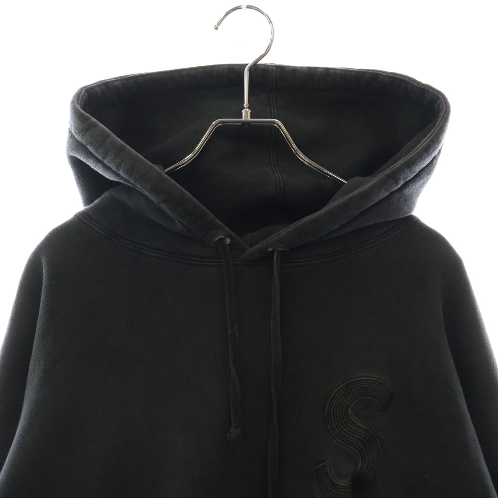 SUPREME(シュプリーム) 23SS Overdyed S Logo Hooded Sweatshirt オーバーダイ Sロゴ ワッペン スウェット プルオーバーパーカー ブラック