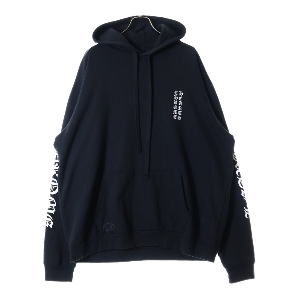 CHROME HEARTS(クロムハーツ) VERTICAL ARM LOGO HOODIE バーティカル アーム ロゴ フーディ プルオーバー スウェット パーカー ブラック