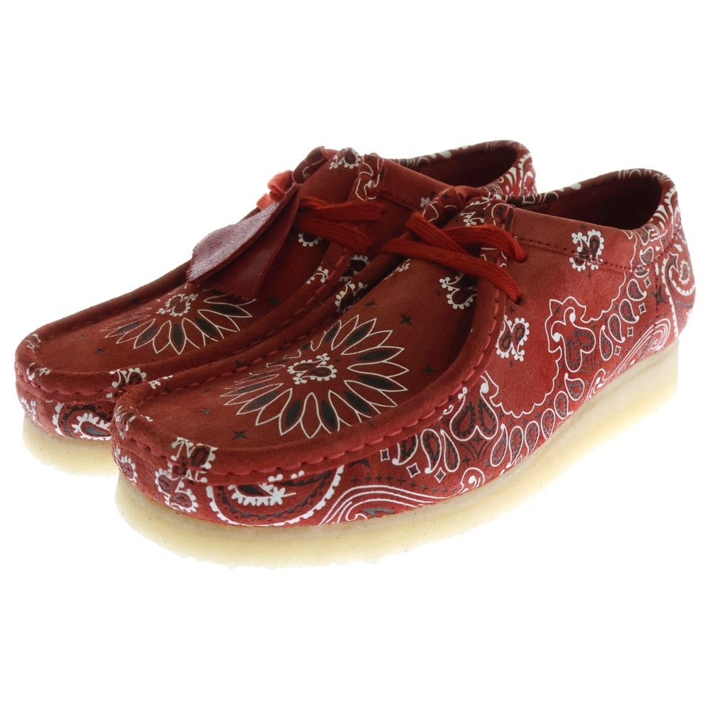 SUPREME(シュプリーム) 19SS ×Clarks Originals Bandana Wallabee クラークス オリジナル バンダナ ワラビー クレープソール ペイズリー柄 ローカットシューズ レッド