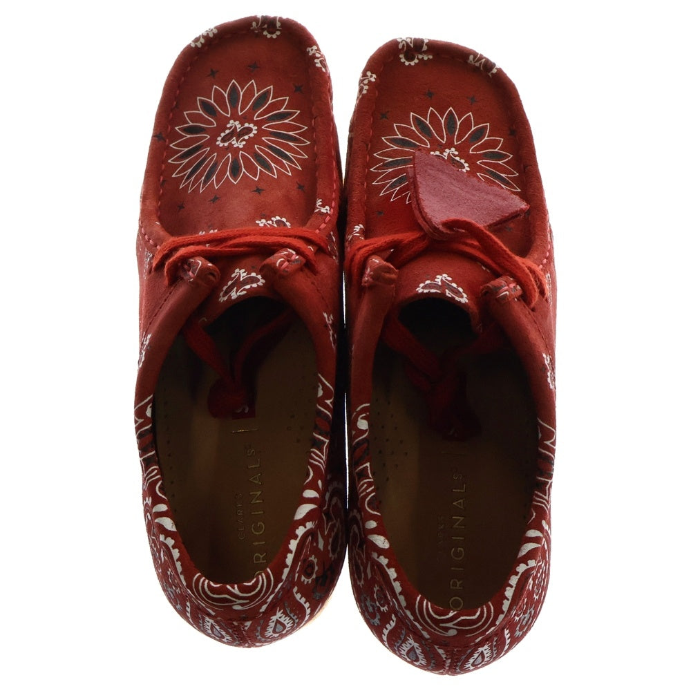 SUPREME(シュプリーム) 19SS ×Clarks Originals Bandana Wallabee クラークス オリジナル バンダナ ワラビー クレープソール ペイズリー柄 ローカットシューズ レッド