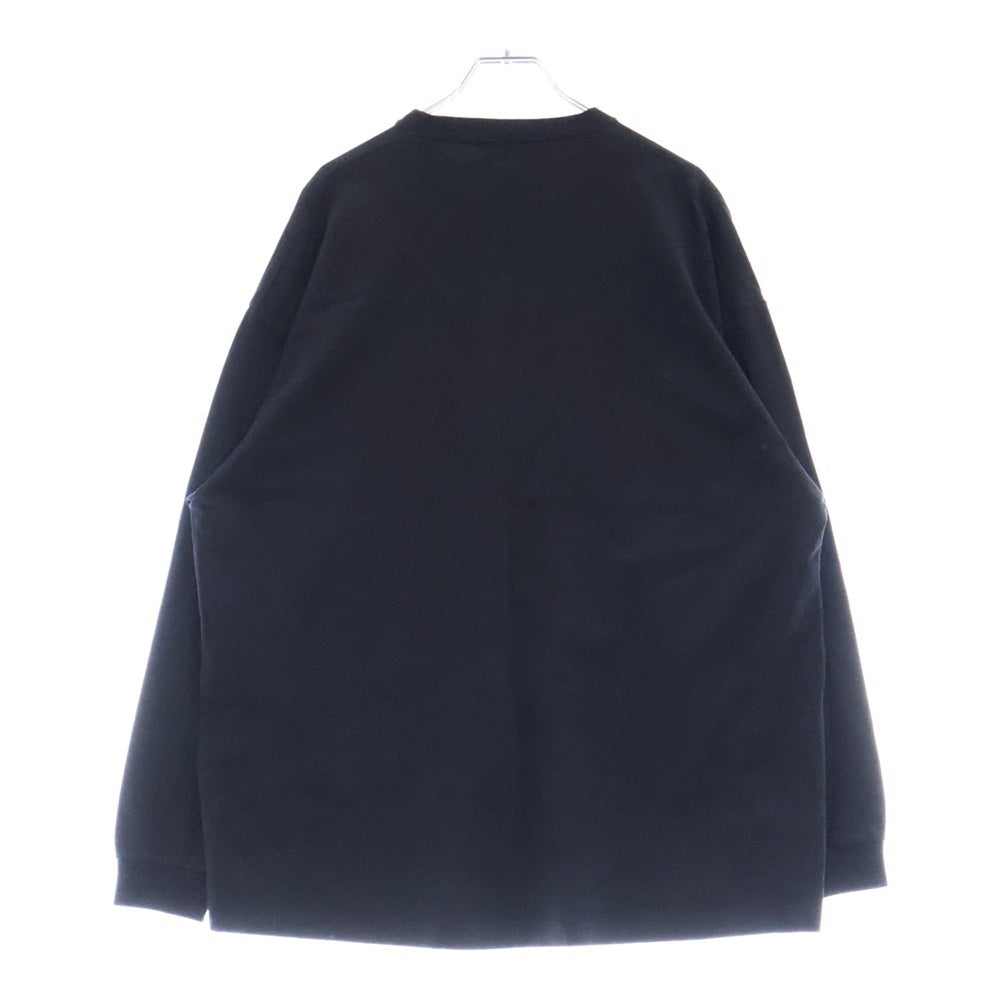 BALENCIAGA(バレンシアガ) SPANDEX LOGO L/S TEE スパンデックスプリント コットンストレッチ クルーネック 長袖Tシャツ カットソー ブラック 470125 TVK09