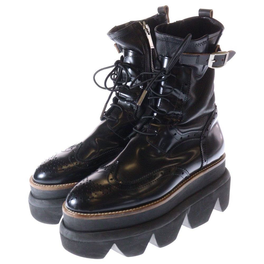 Sacai(サカイ) Wingtip Engineer Sock Boots ウイングチップ エンジニア ソック ブーツ ブラック