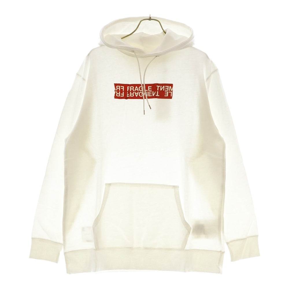 Sacai(サカイ) ×FRAGMENT DESIGN FRAGIL HOODIE フラグメントデザイン フラジールフーディー プルオーバーパーカー ホワイト 19-02026M