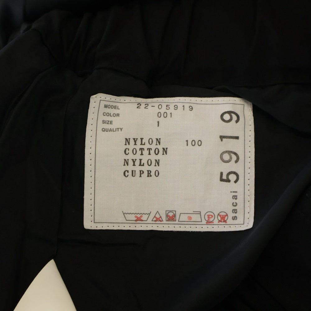 Sacai(サカイ) 22SS Grosgrain Mix Pants グログランミックスパンツ ブラック 22-05919