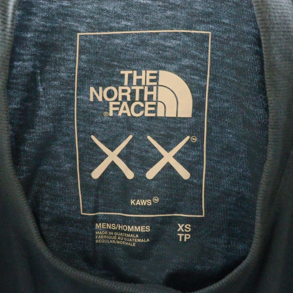 THE NORTH FACE(ザノースフェイス) 22SS × Kaws L/S Tee カウズ ロゴエンブロイダリー クルーネック長袖Tシャツ カットソー ブルー