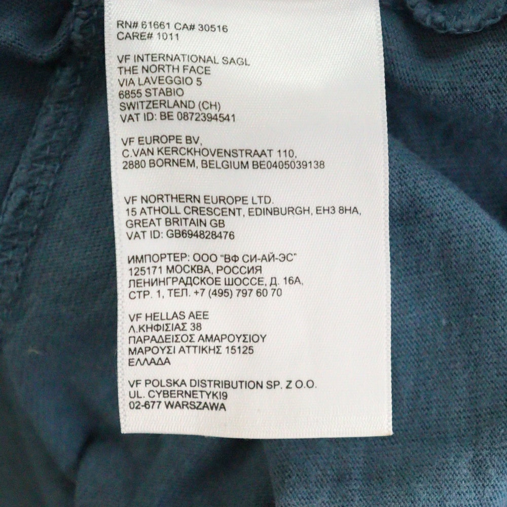 THE NORTH FACE(ザノースフェイス) 22SS × Kaws L/S Tee カウズ ロゴエンブロイダリー クルーネック長袖Tシャツ カットソー ブルー