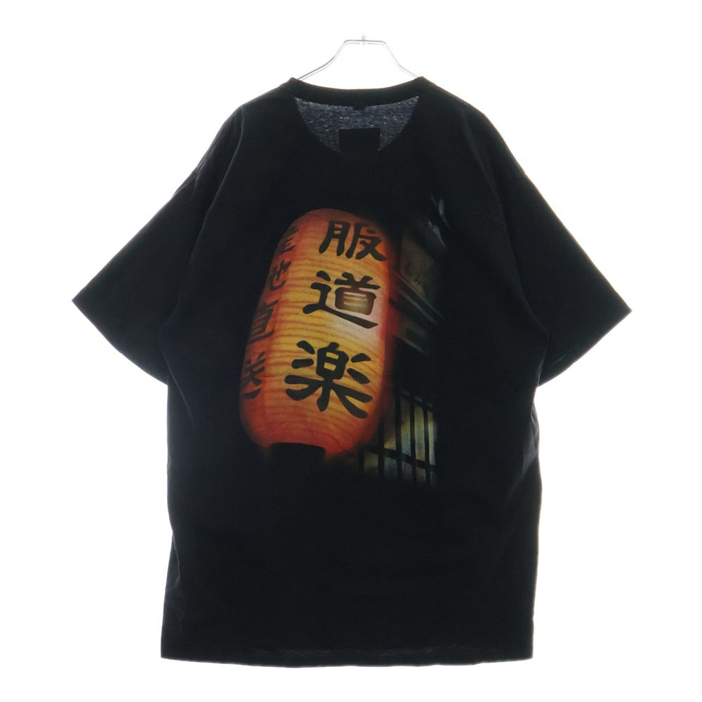 doublet(ダブレット) 20SS × NUBIAN AMEYOKO AIR BRUSHED T-SHIR ヌビアン アメ横 ロゴエンブロイダリー エアブラシ クルーネック半袖Tシャツ カットソー ブラック
