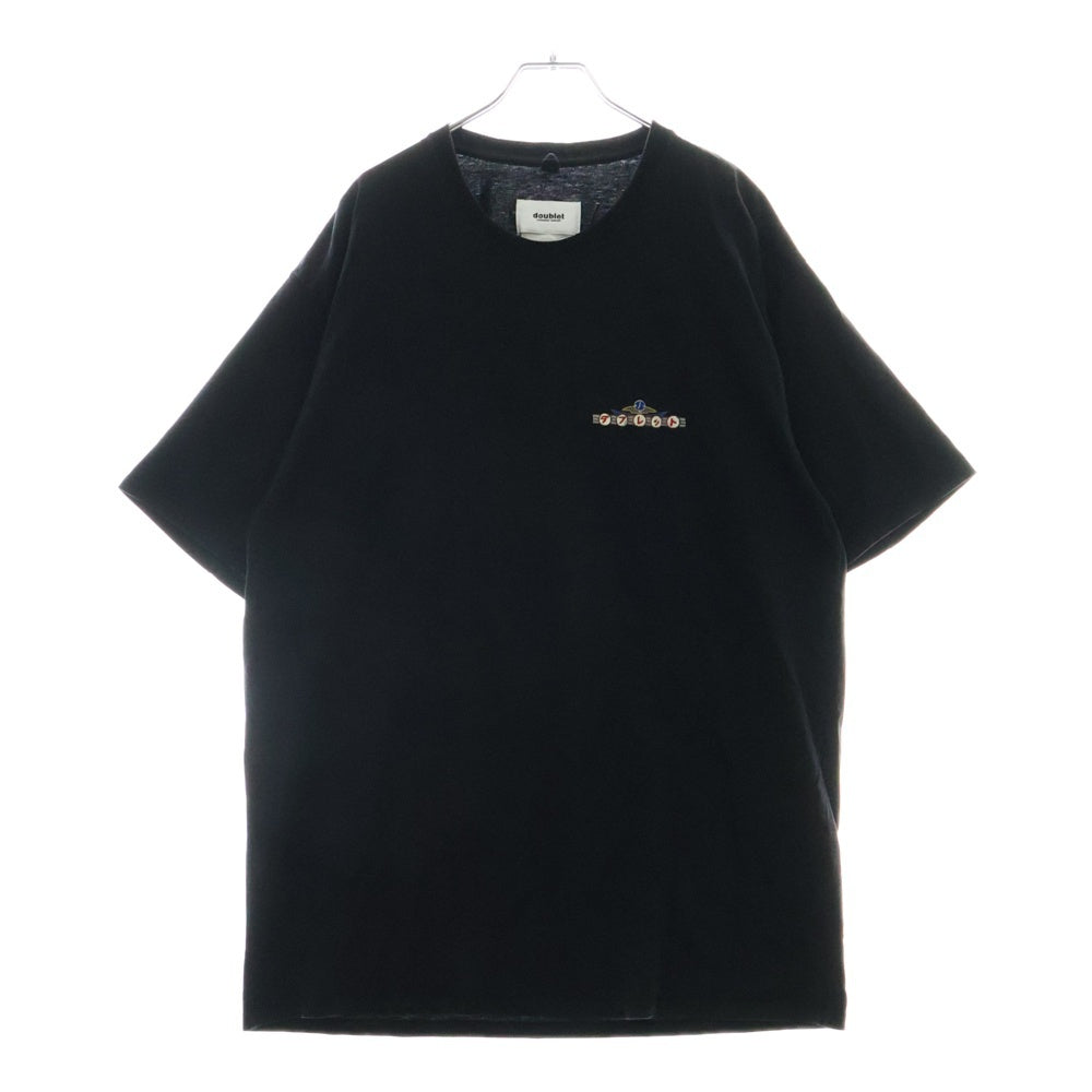 doublet(ダブレット) 20SS × NUBIAN AMEYOKO AIR BRUSHED T-SHIR ヌビアン アメ横 ロゴエンブロイダリー エアブラシ クルーネック半袖Tシャツ カットソー ブラック