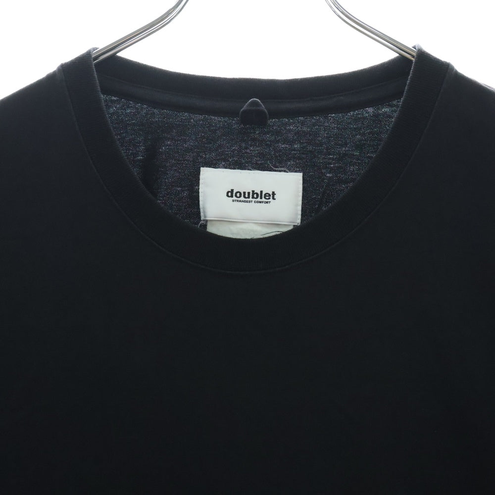 doublet(ダブレット) 20SS × NUBIAN AMEYOKO AIR BRUSHED T-SHIR ヌビアン アメ横 ロゴエンブロイダリー エアブラシ クルーネック半袖Tシャツ カットソー ブラック