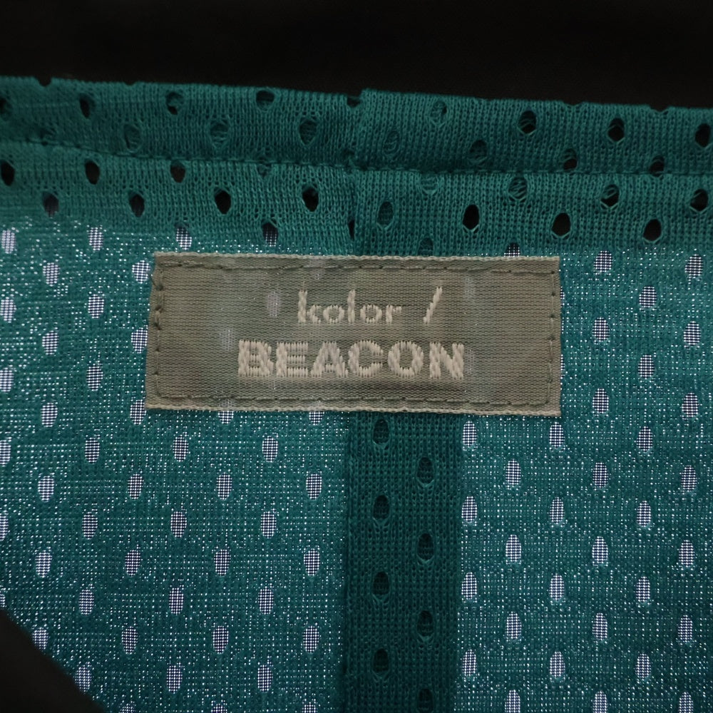 kolor BEACON(カラービーコン) 20AW グラフィックプリント ナイロン ステンカラーコート ブラック 20WBM-C03137
