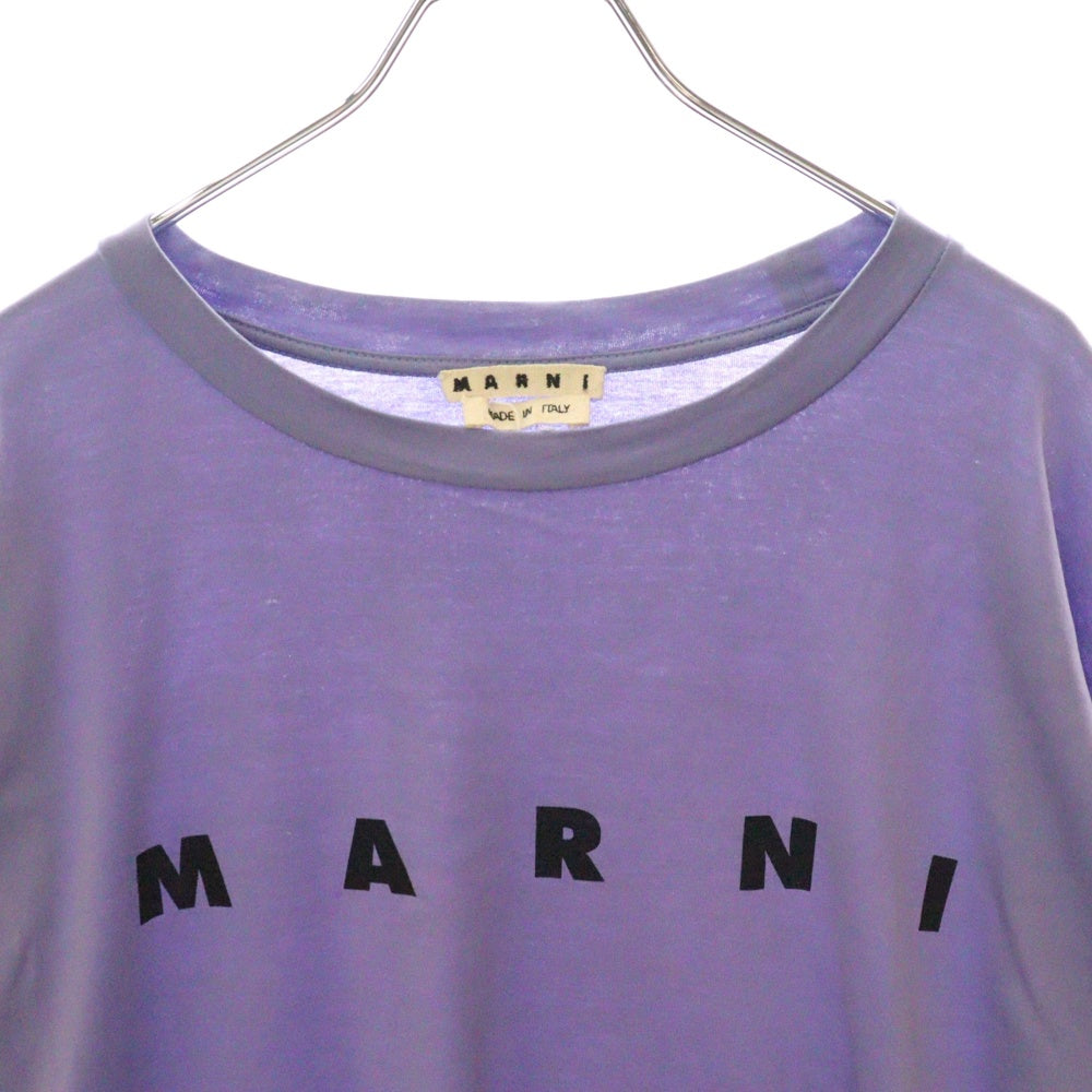 MARNI(マルニ) ロゴプリント ロングスリーブカットソー 長袖Tシャツ ブルー HUMU0169P0