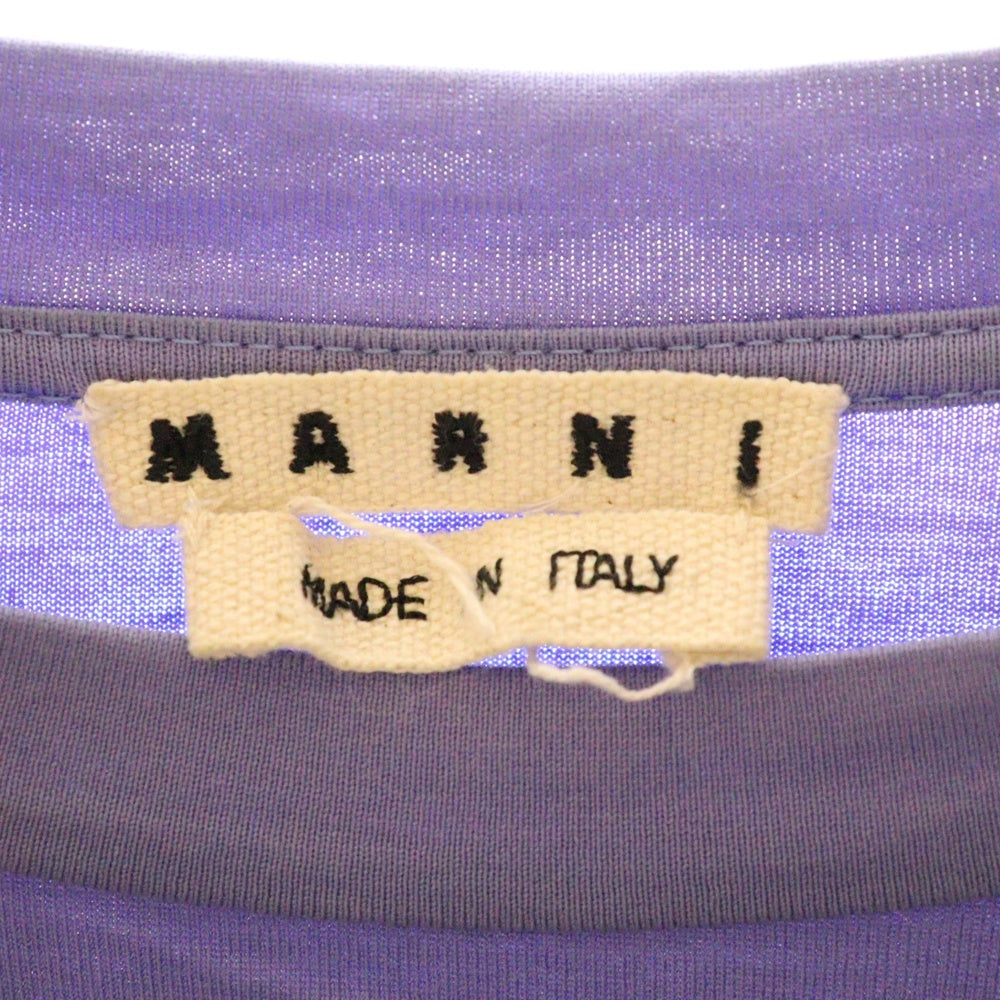 MARNI(マルニ) ロゴプリント ロングスリーブカットソー 長袖Tシャツ ブルー HUMU0169P0
