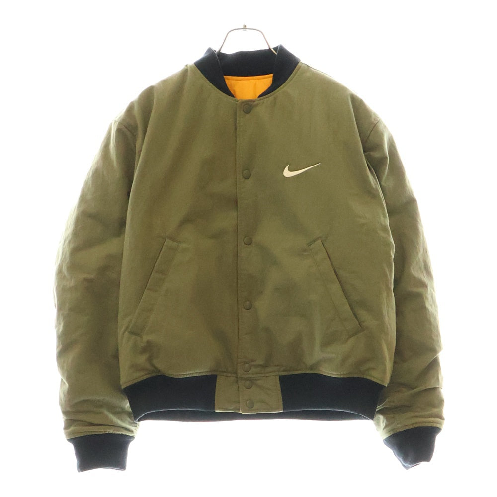 NIKE(ナイキ) ×STUSSY REVERSIBLE VARSITY JACKET ステューシー リバーシブル ヴァーシティジャケット カーキ FJ9153-222