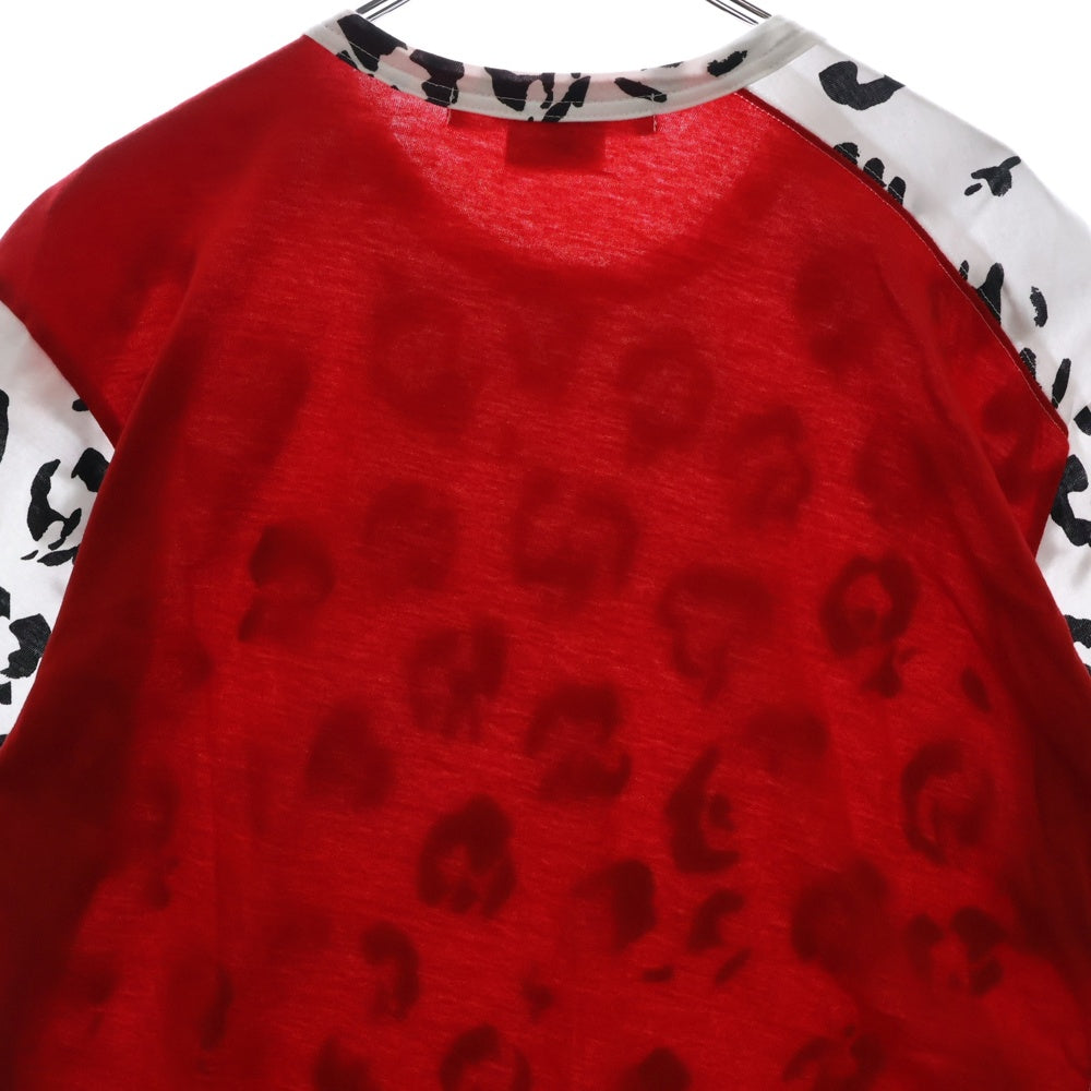 COMME des GARCONS COMME des GARCONS(コムデギャルソンコムデギャルソン) 23SS AD2022 Rosie McGuinness ロージー マグギネス 切替 クルーネック 半袖Tシャツ カットソー ホワイト/レッド RK-T010