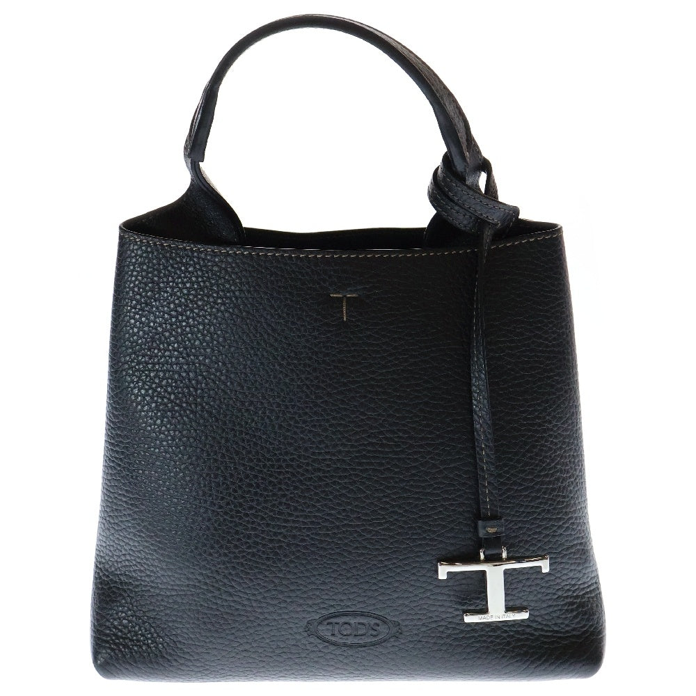 TOD'S(トッズ) Tタイムレス ミニ 2Way レザー ショルダーハンドバッグ ブラック レディース XBWAPAA9100QNKB999