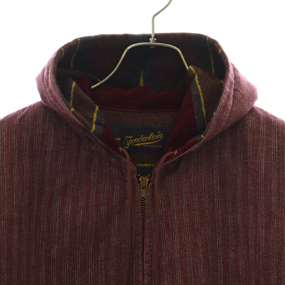 TENDERLOIN(テンダーロイン) T-COVERT HOODED ブランケットライナー フーデッド コットン ジップアップジャケット レッド