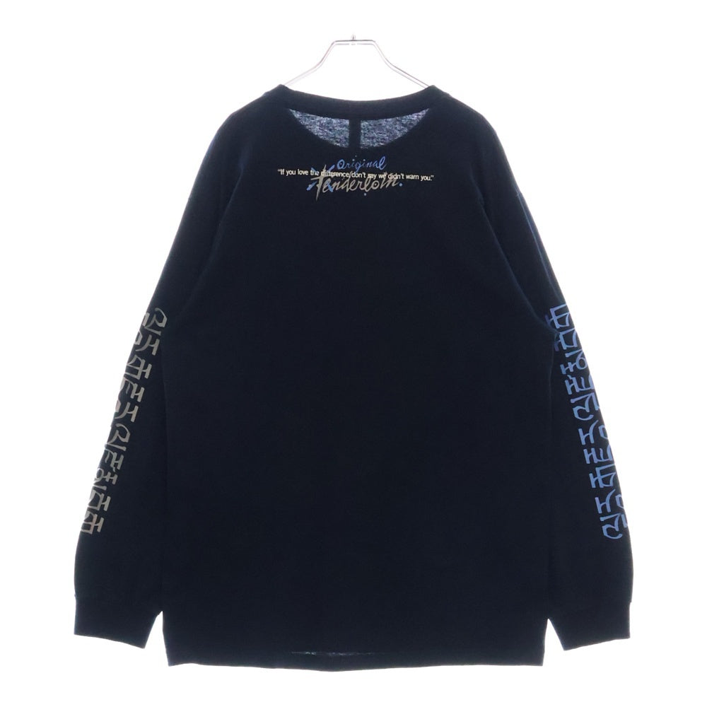TENDERLOIN(テンダーロイン) チベタンスカル ロゴプリント ロングスリーブカットソー 長袖Tシャツ ネイビー