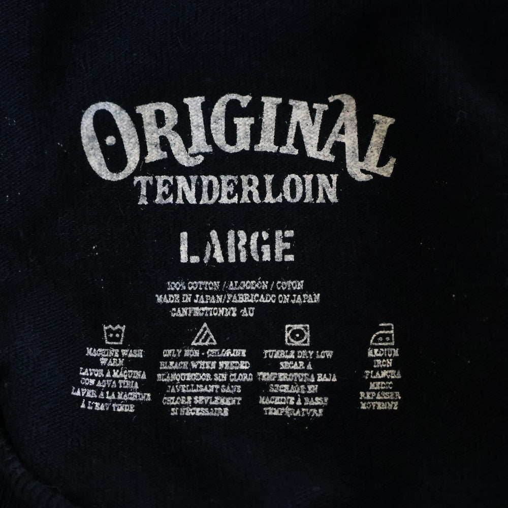 TENDERLOIN(テンダーロイン) チベタンスカル ロゴプリント ロングスリーブカットソー 長袖Tシャツ ネイビー