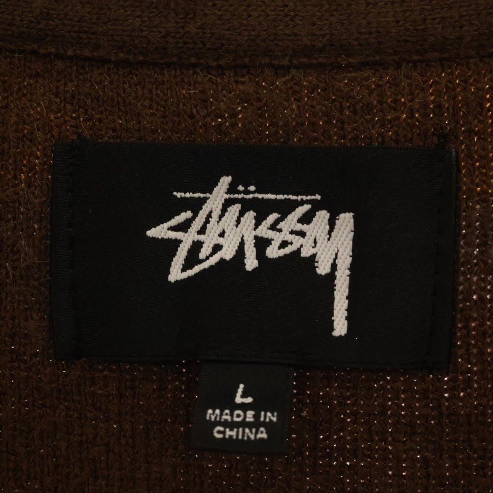 STUSSY(ステューシー) Horizontal Stripe Cardigan ホリゾンタル ストライプ カーディガン アクリル ニットセーター マルチカラー