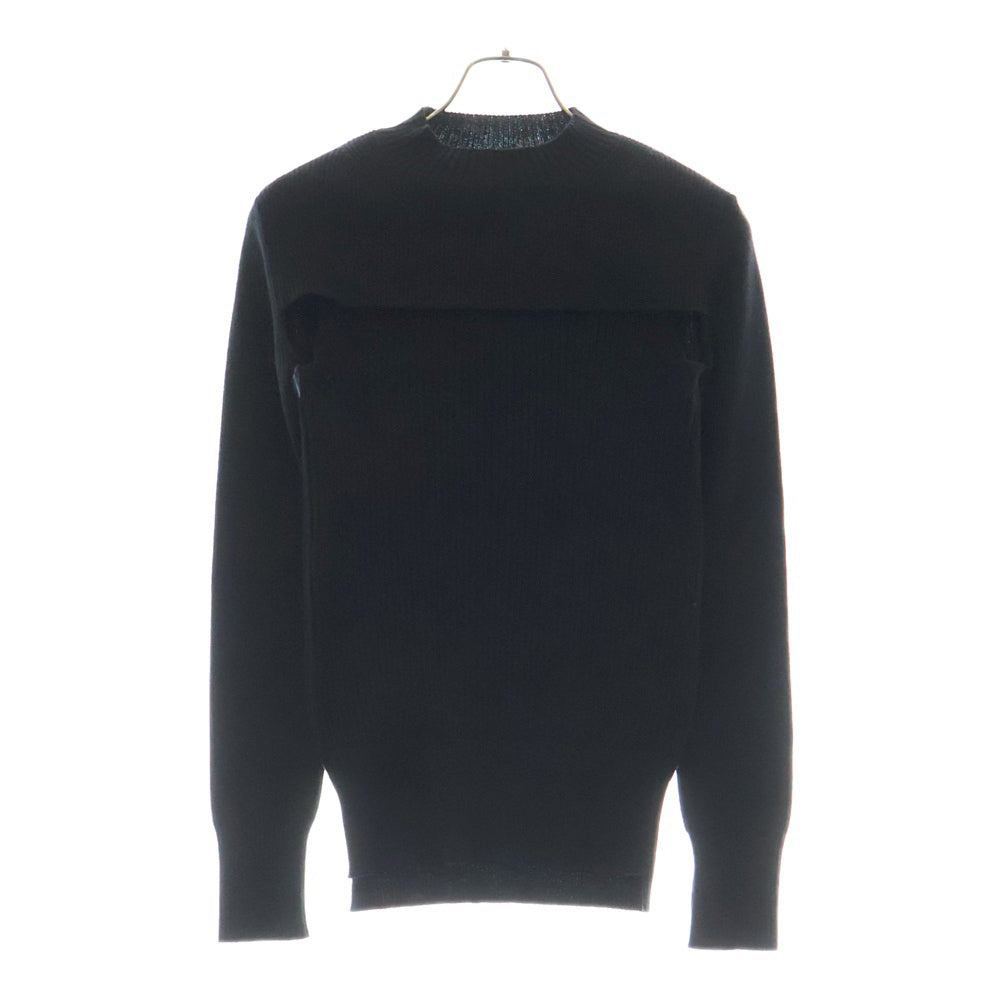 Sacai(サカイ) 22SS MOC-KNECK LAYERED COTTON KNIT PULLOVER モックネック レイヤード コットンニット プルオーバー ハイネックセーター ブラック レディース 22-06077