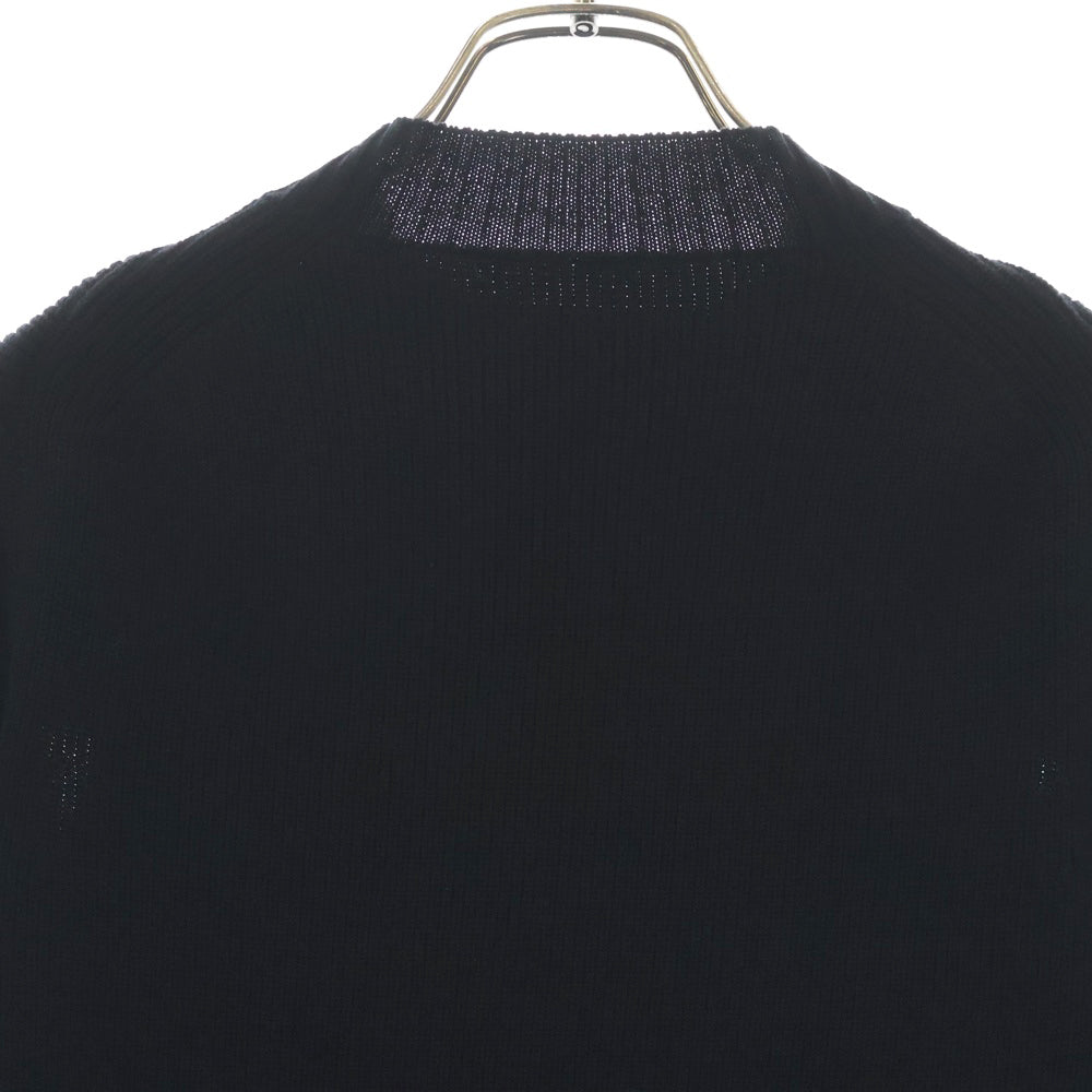 Sacai(サカイ) 22SS MOC-KNECK LAYERED COTTON KNIT PULLOVER モックネック レイヤード コットンニット プルオーバー ハイネックセーター ブラック レディース 22-06077
