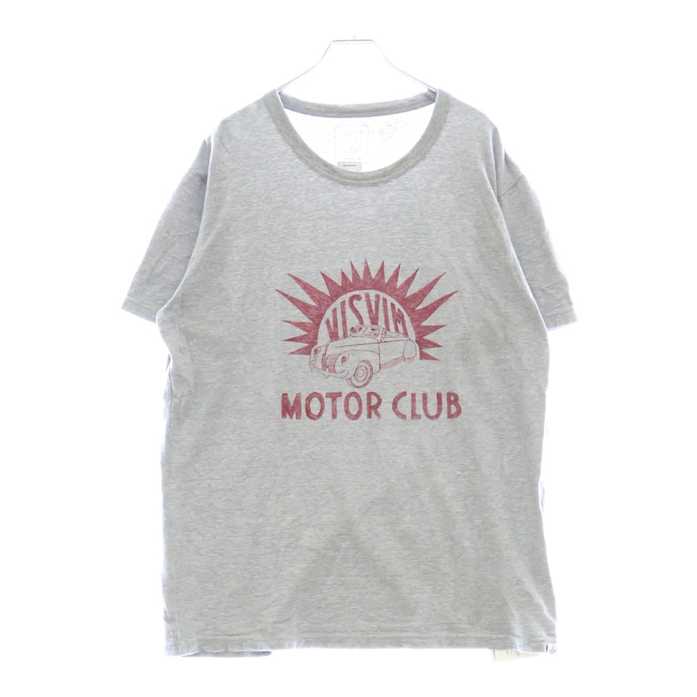 VISVIM(ヴィスヴィム) 17SS DRY VINTAGE CREW S/S MOTOR CLUB TEE ドライ ヴィンテージ モーター クラブ クルーネックTシャツ 半袖カットソー グレー 0117105010039