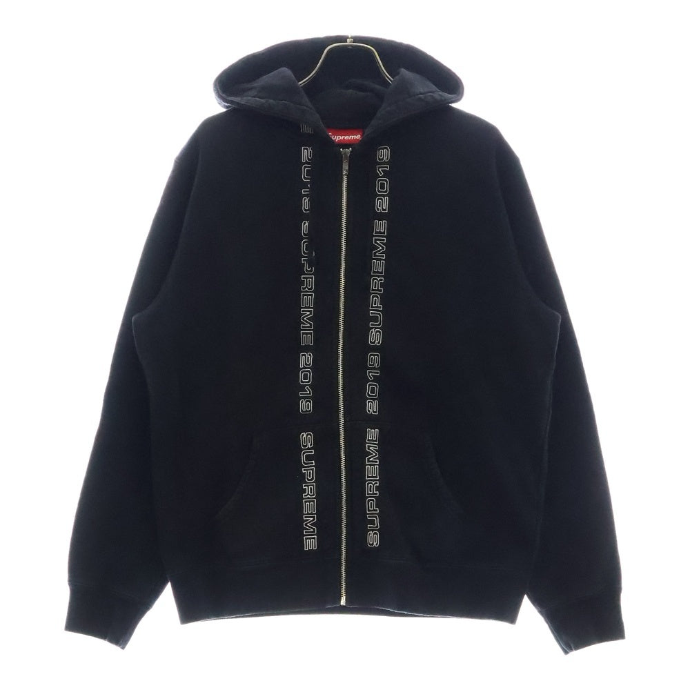 SUPREME(シュプリーム) 19SS Topline Zip Up Sweatshirt トップライン ジップアップ スウェットシャツ パーカー フーディ ブラック