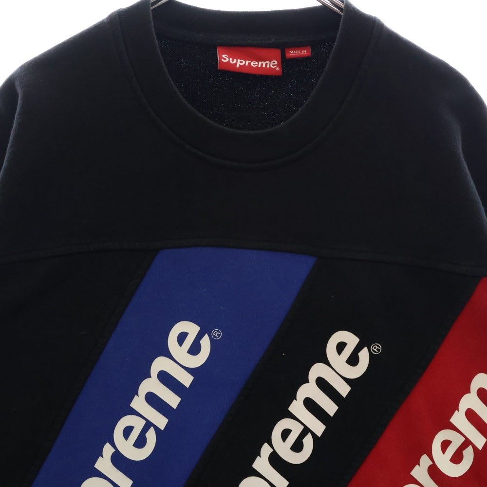 SUPREME(シュプリーム) 15AW Athletic Split Crewneck アスレチック スプリット クルーネックスウェットトレーナー ブラック/ブルー/レッド