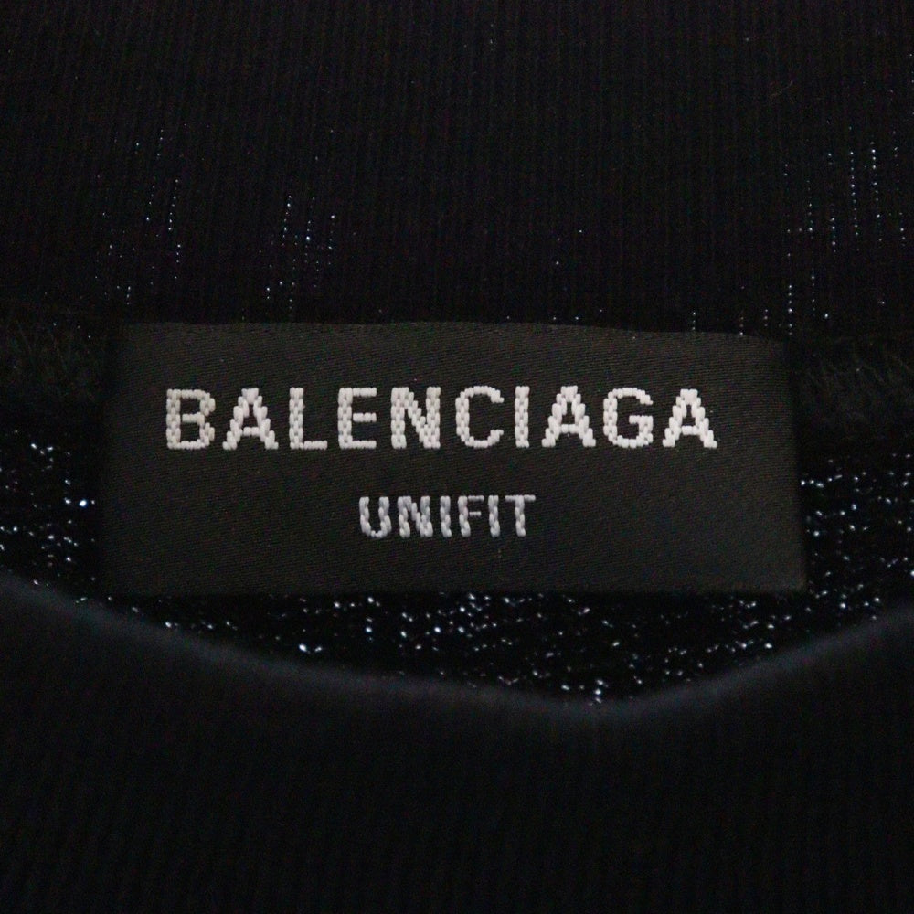 BALENCIAGA(バレンシアガ) バーコードロゴ モックネック スウェット トレーナー ブラック 652981 TKVE6