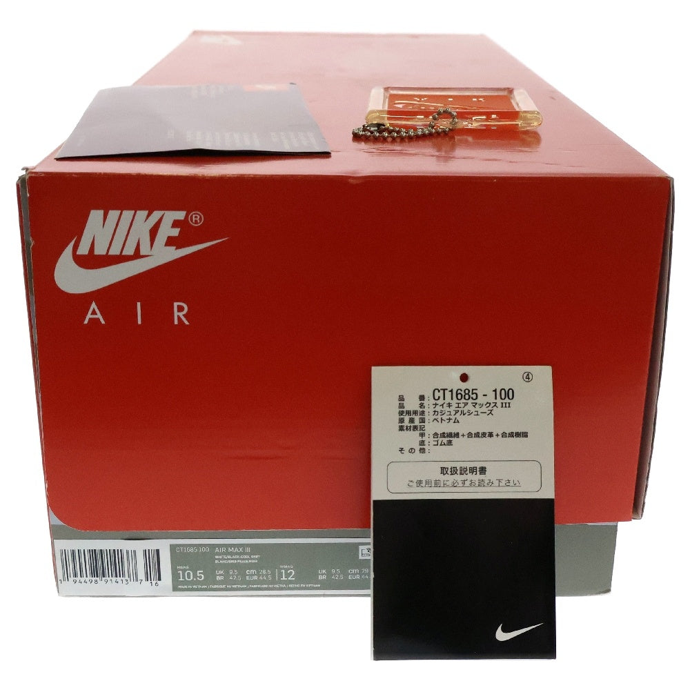 NIKE(ナイキ) AIR MAX 3 INFRA RED エア マックス 3 インフラ レッド ローカットスニーカー ホワイト US10.5/28.5cm CT1685-100