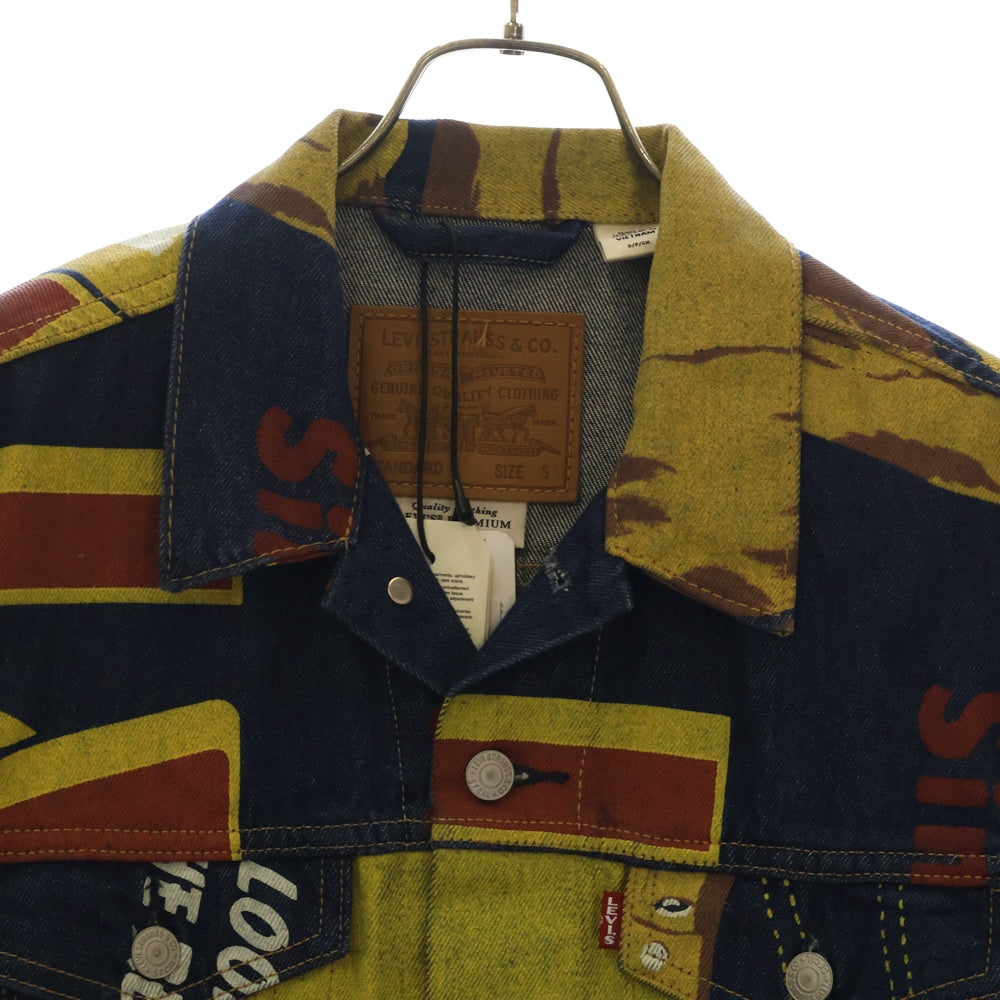 Levi's(リーバイス) 150周年記念 バナープリント ビッグE デニム トラッカージャケット マルチカラー 72334-0689