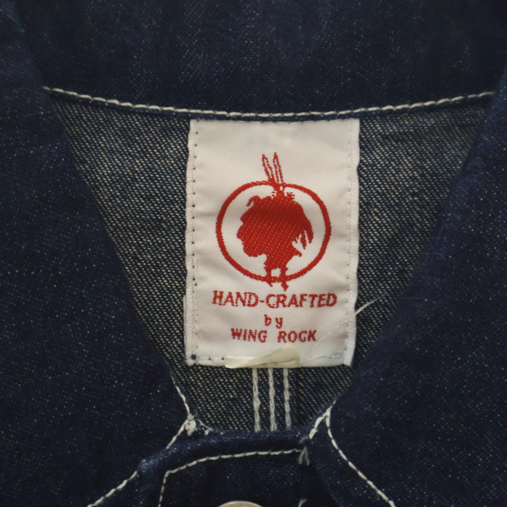 WING ROCK(ウィングロック) HAND-CRAFTED フロントロゴパッチ デニム カバーオール ジャケット インディゴ