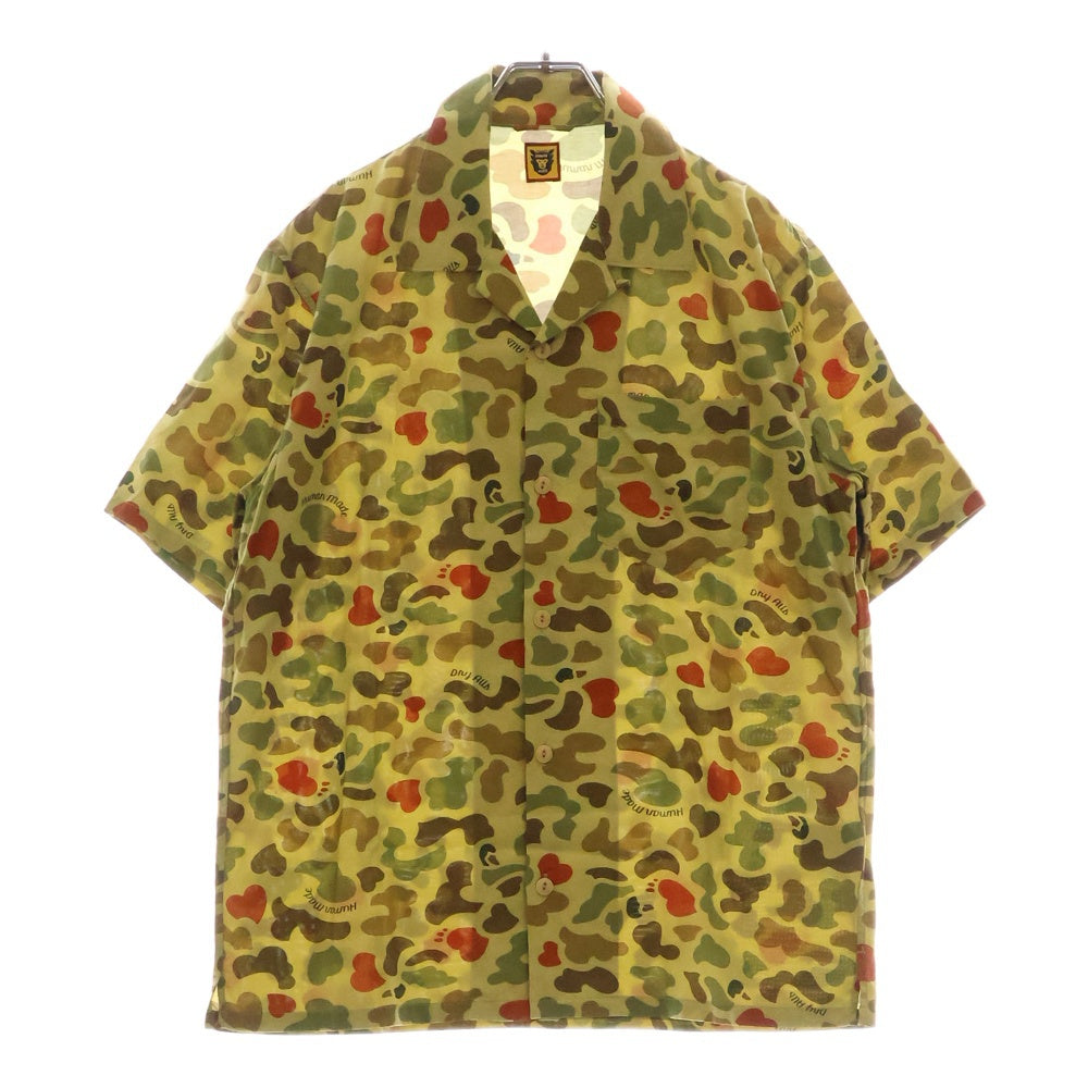 HUMAN MADE(ヒューマンメイド) DUCK CAMO SHIRT ダック カモ柄 レーヨン 半袖開襟シャツ アロハシャツ カーキ/ブラウン