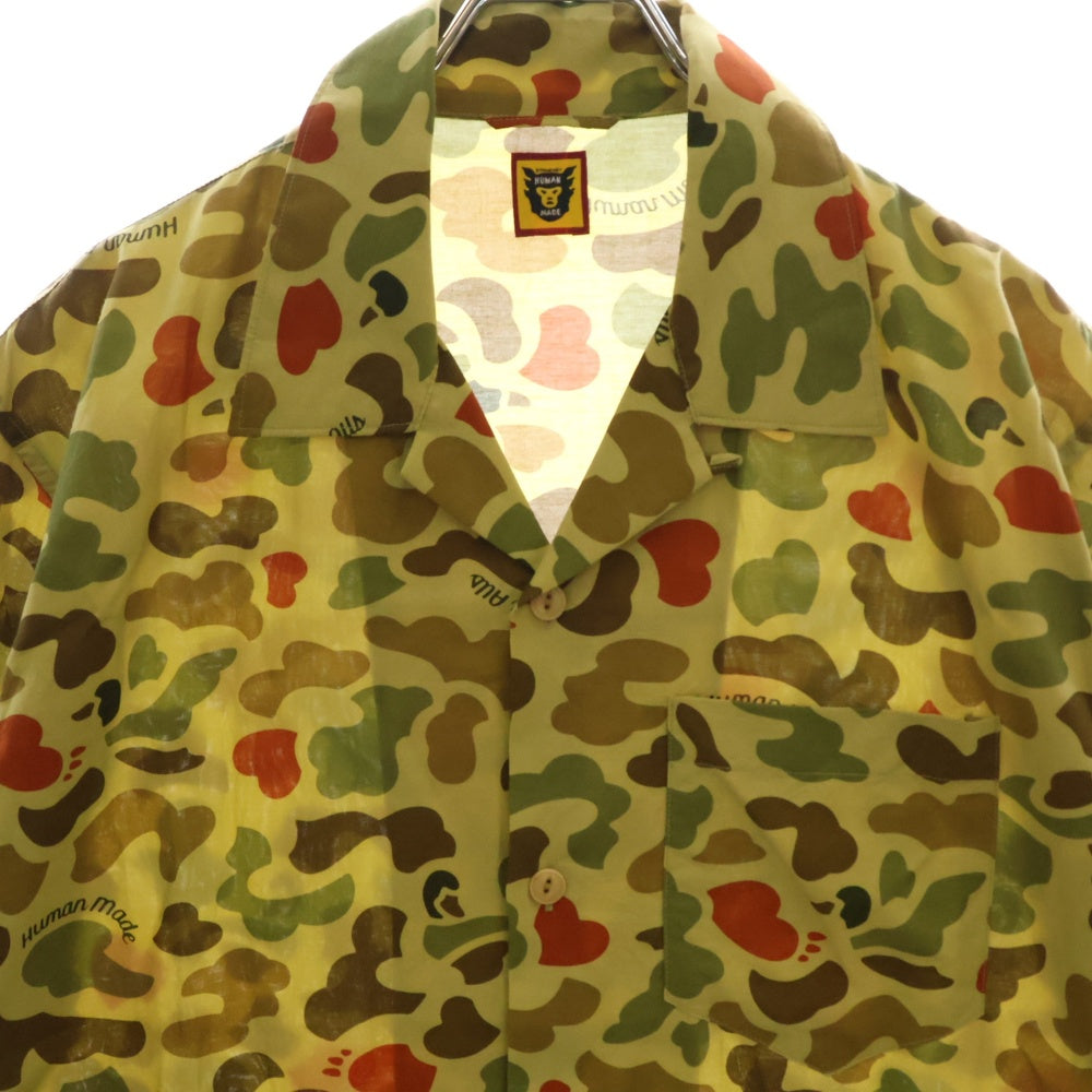 HUMAN MADE(ヒューマンメイド) DUCK CAMO SHIRT ダック カモ柄 レーヨン 半袖開襟シャツ アロハシャツ カーキ/ブラウン