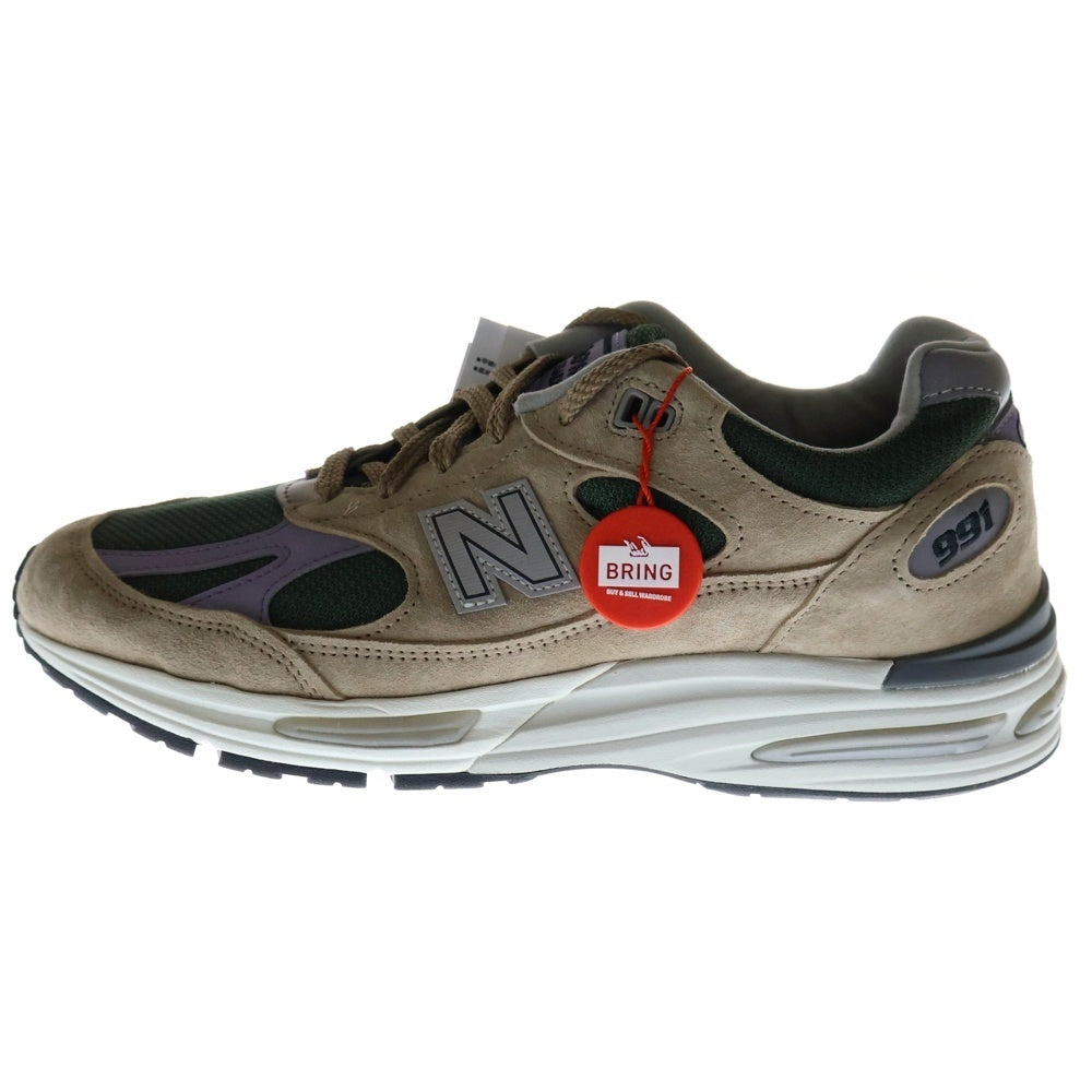 New Balance(ニューバランス) U991DL2 UA別注 メッシュ切替 スエード ローカットスニーカー シューズ ベージュ/グリーン US9/27cm
