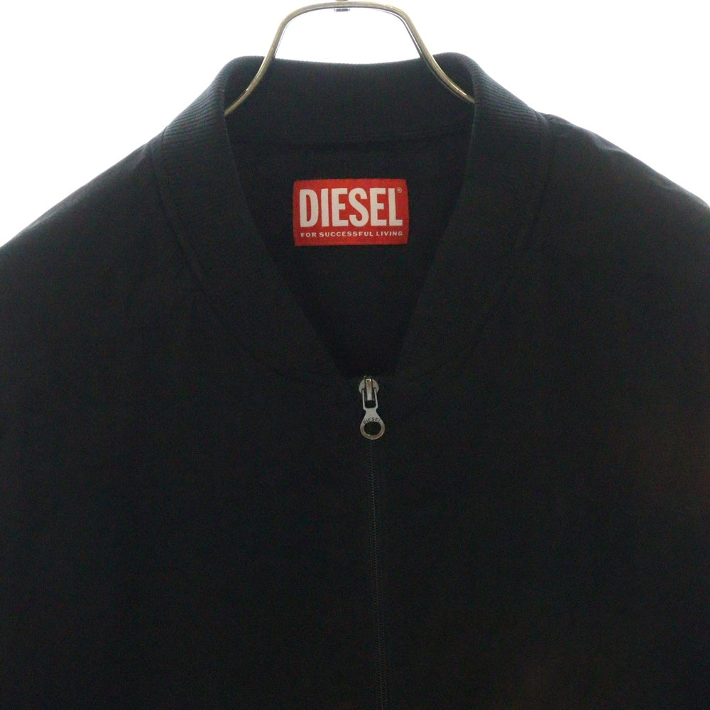 DIESEL(ディーゼル) D-SARAN レーヨン ジップアップ ロングジャケット ブルゾン ブラック/ブラウン A11454