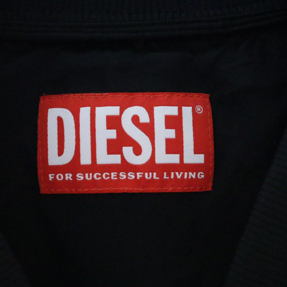DIESEL(ディーゼル) D-SARAN レーヨン ジップアップ ロングジャケット ブルゾン ブラック/ブラウン A11454