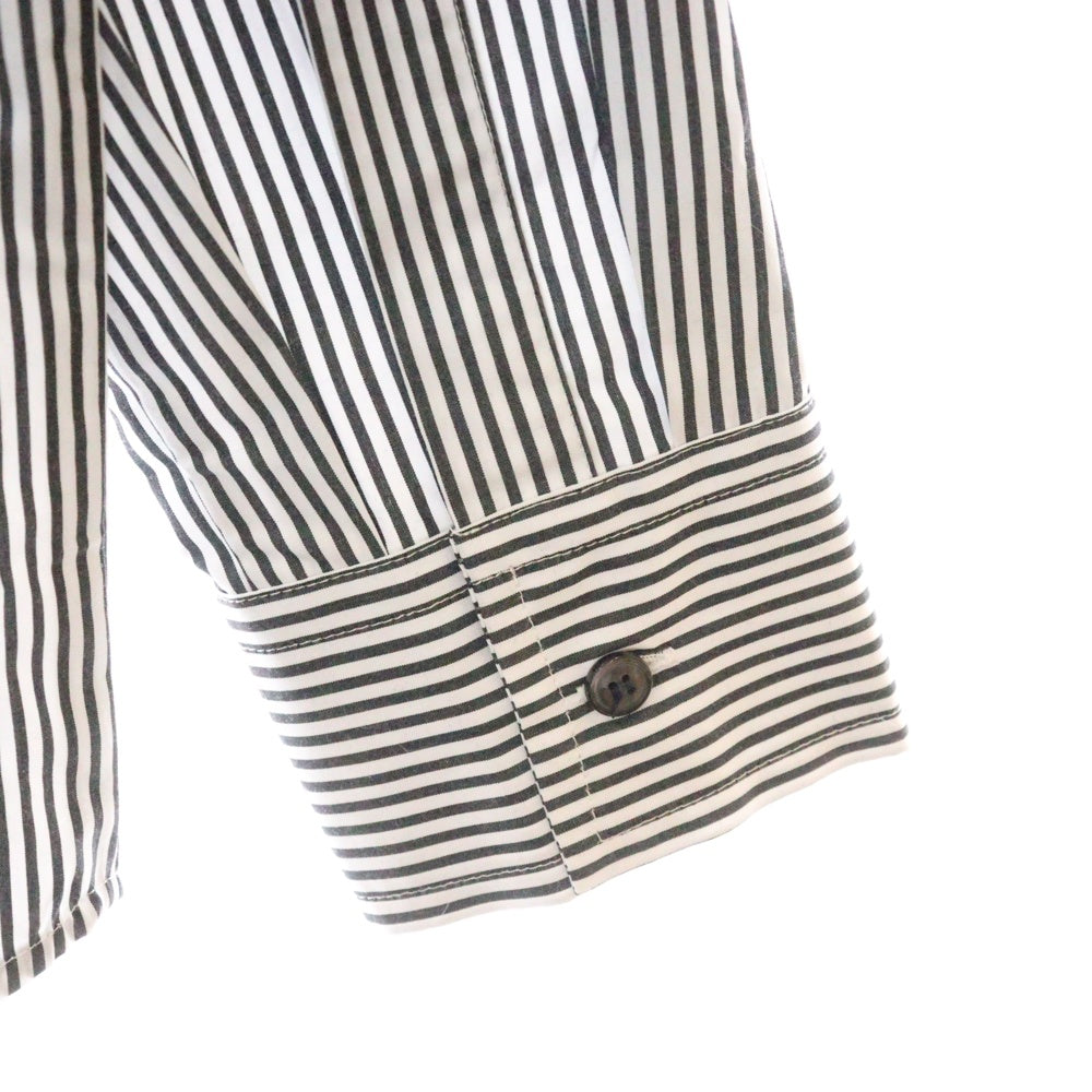 DIESEL(ディーゼル) C-DOU-STRIPE SHIRT オーバルDロゴ ストライプ 長袖シャツ ホワイト/ブラック