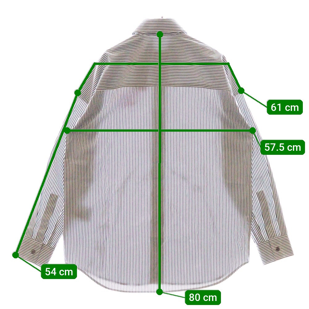 DIESEL(ディーゼル) C-DOU-STRIPE SHIRT オーバルDロゴ ストライプ 長袖シャツ ホワイト/ブラック